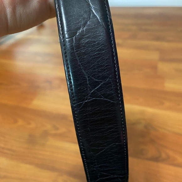 ZELE all leather belt genuine cowhide lining black croc embossed western cowgirl - Picture 4 of 6